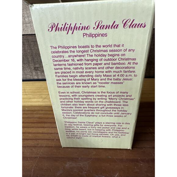 International Santa Claus Collection Santa Claus Philippines 1998 SC35 In Box - Picture 7 of 7